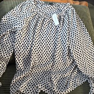 Banana Republic Black and White Patterned Blouse